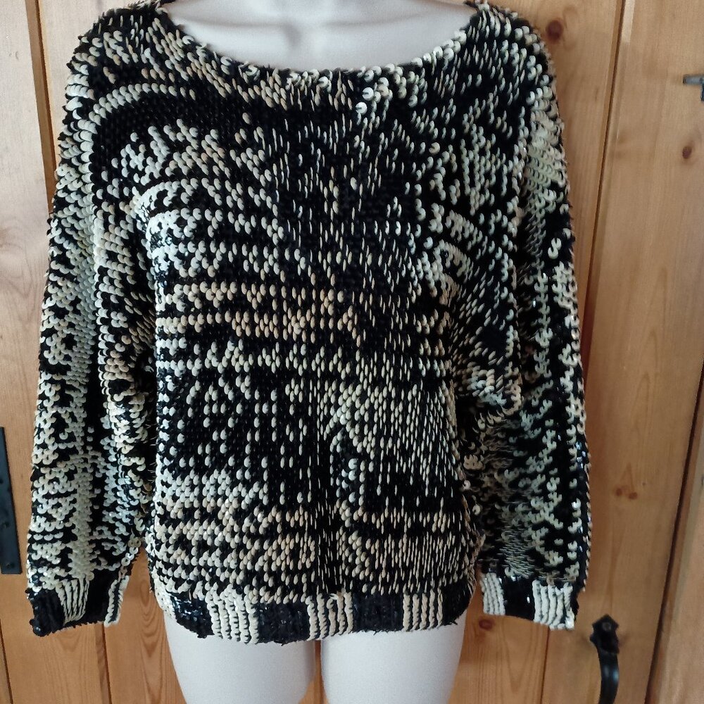 Marc by Marc Jacobs black and white sequined sweater NWT